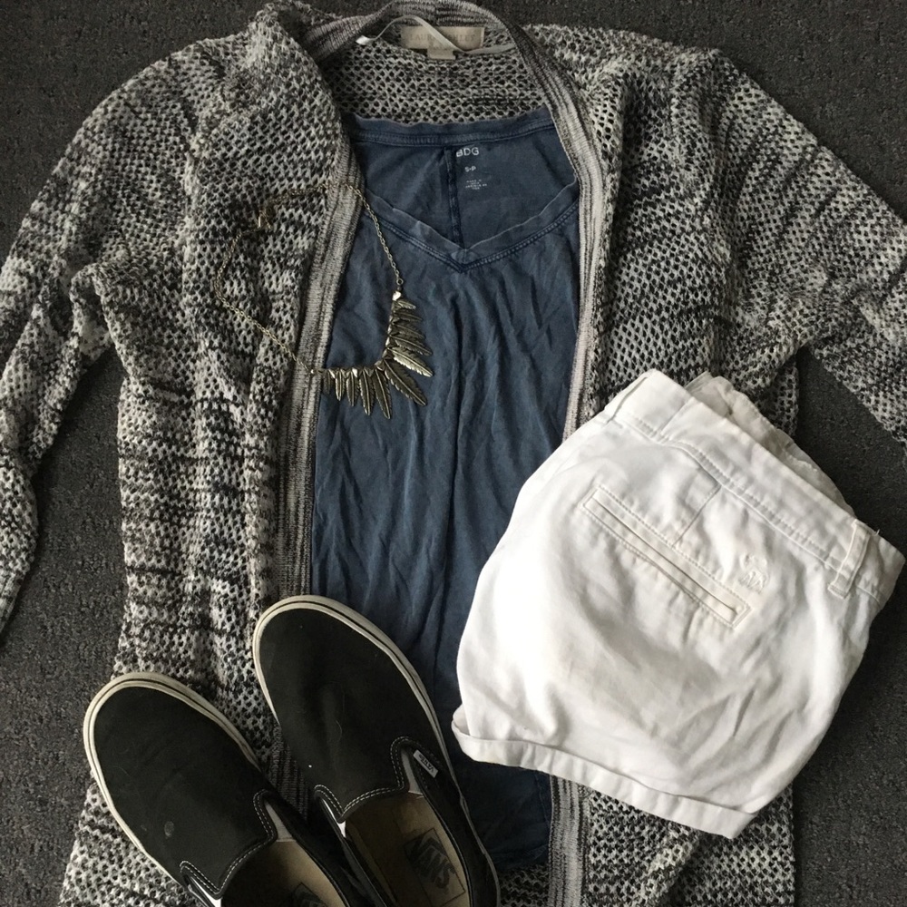 Black and white patterned cardigan
